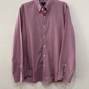 J. Crew Casual Button Down Shirt Red and White